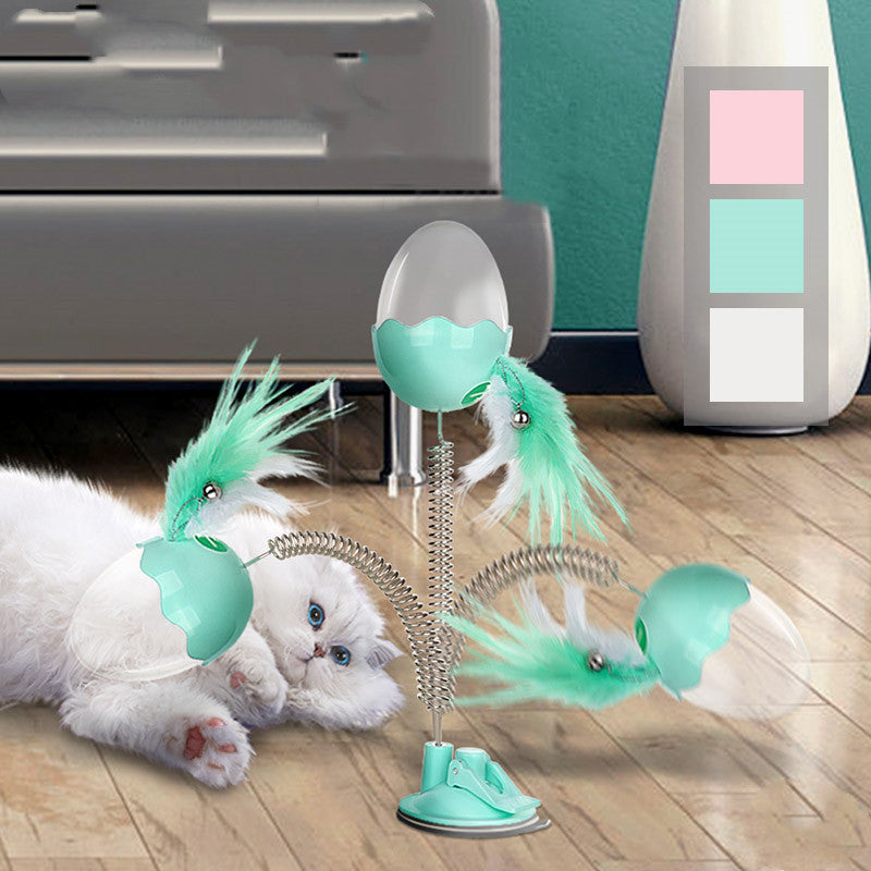KFX-9894973 Leaking Ball Toy for Pets - Spring Feather Puzzle for Cats and Dogs, 28cm Height