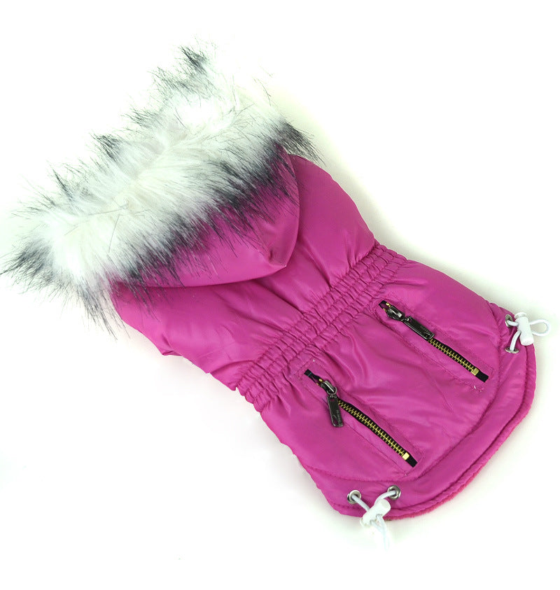 KFX-9895613 Cozy Cotton Padded Pet Clothes - Zippered Jacket for All Sizes