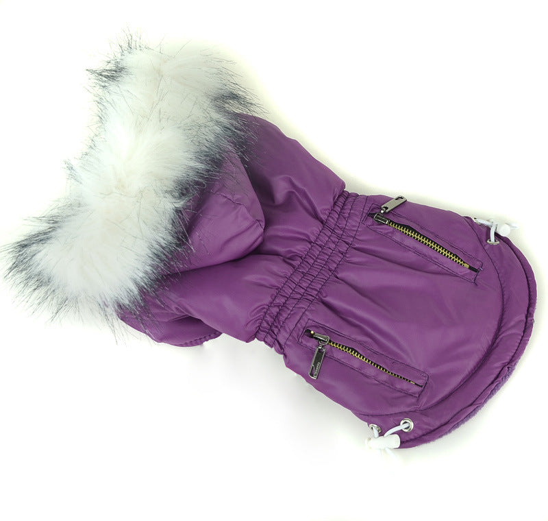KFX-9895613 Cozy Cotton Padded Pet Clothes - Zippered Jacket for All Sizes