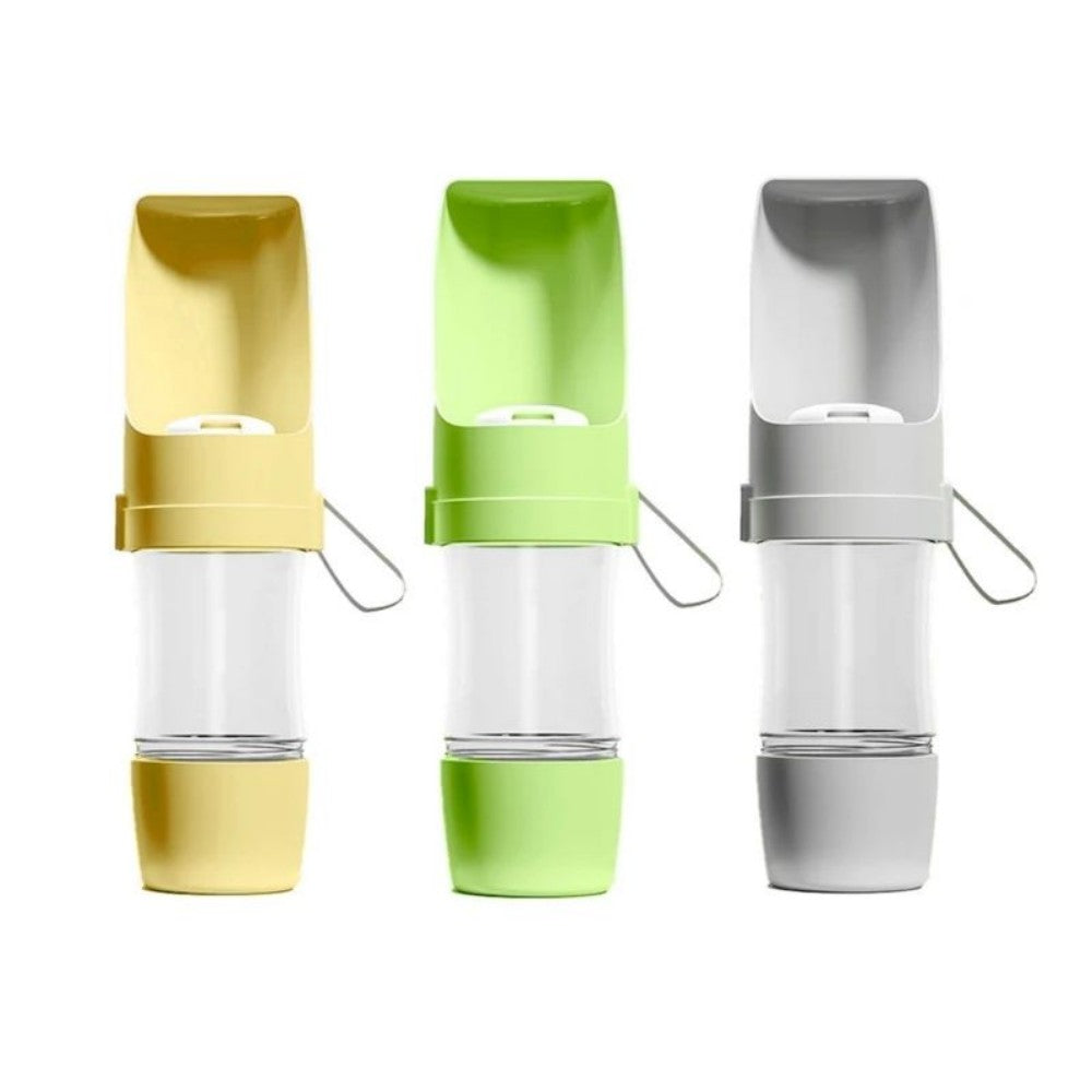 KFX-9897021 Portable Dog Water Bottle with Foldable Bowl - 450ml Capacity for Outdoor Adventures