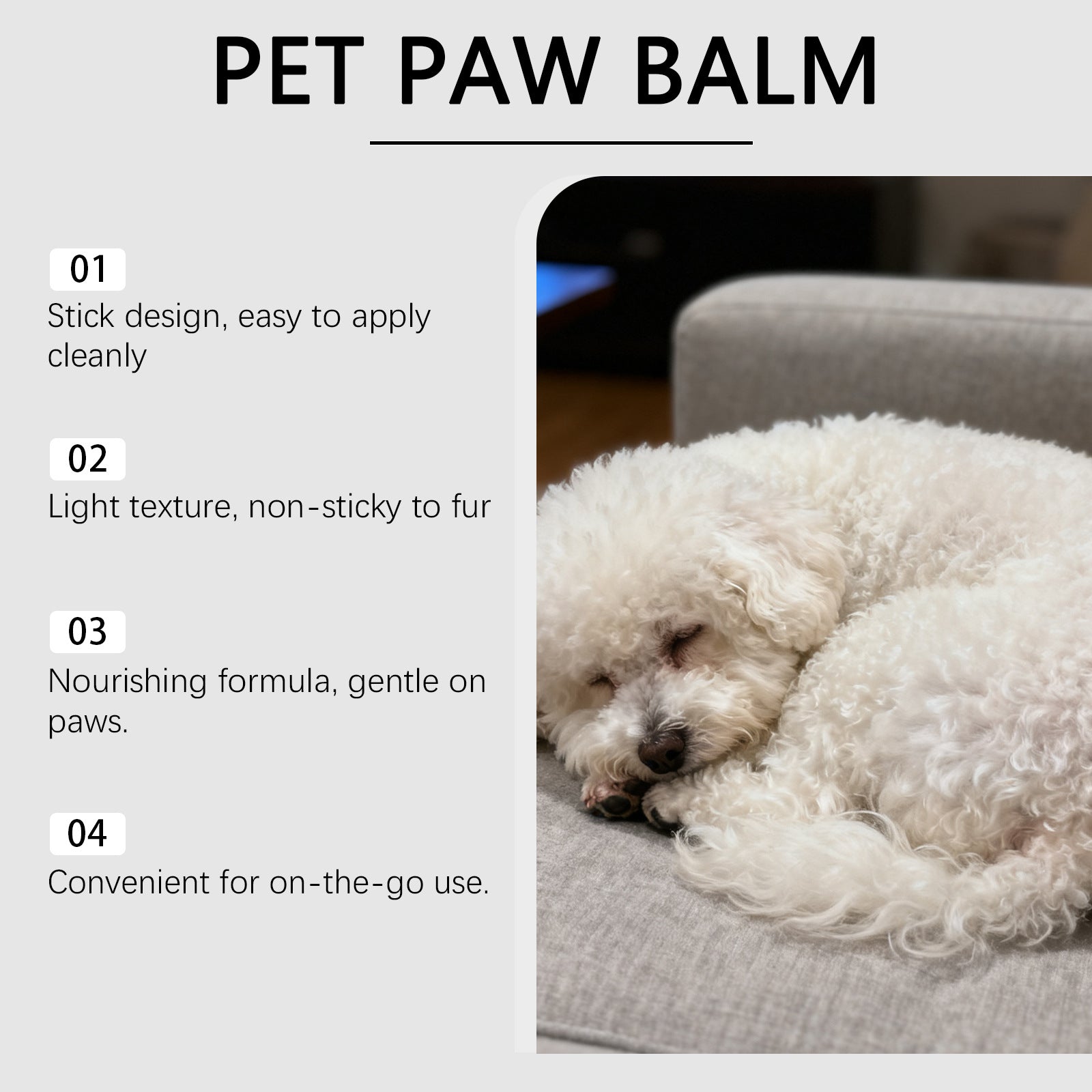 KFX-9898813 Pet Moisturizing Paw Balm Stick for Dry, Cracked Paws with Natural Ingredients