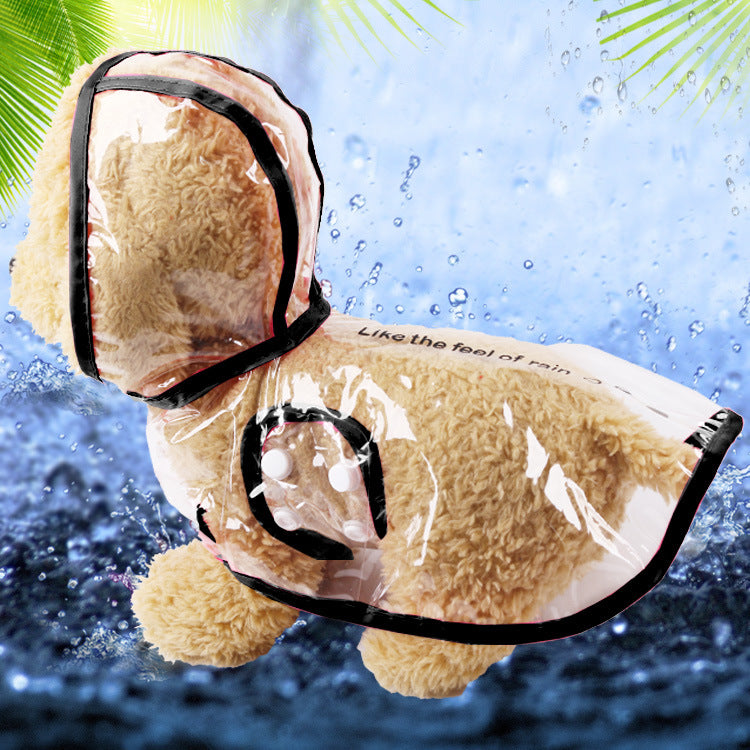 KFX-9899325 Waterproof Four-Legged Raincoat Poncho for Small Dogs - Casual Style, Multiple Sizes Available