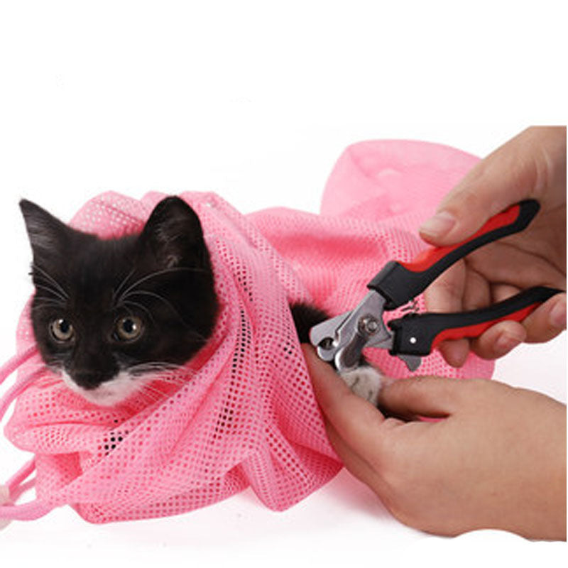 KFX-9902525 Cat Bathing Bag for Easy Grooming and Care - Mesh Polyester Fabric, Multi-Function Use