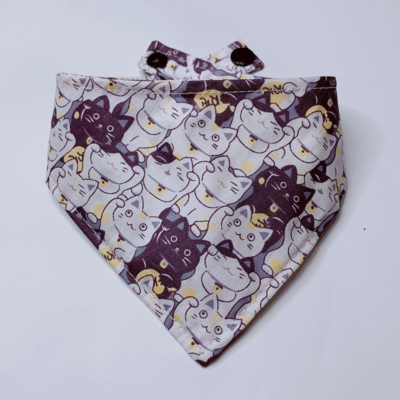 KFX-9904317 Cartoon Print Cotton Lucky Cat Scarf for Everyday Use