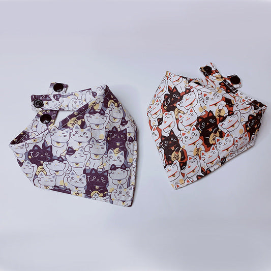 KFX-9904317 Cartoon Print Cotton Lucky Cat Scarf for Everyday Use