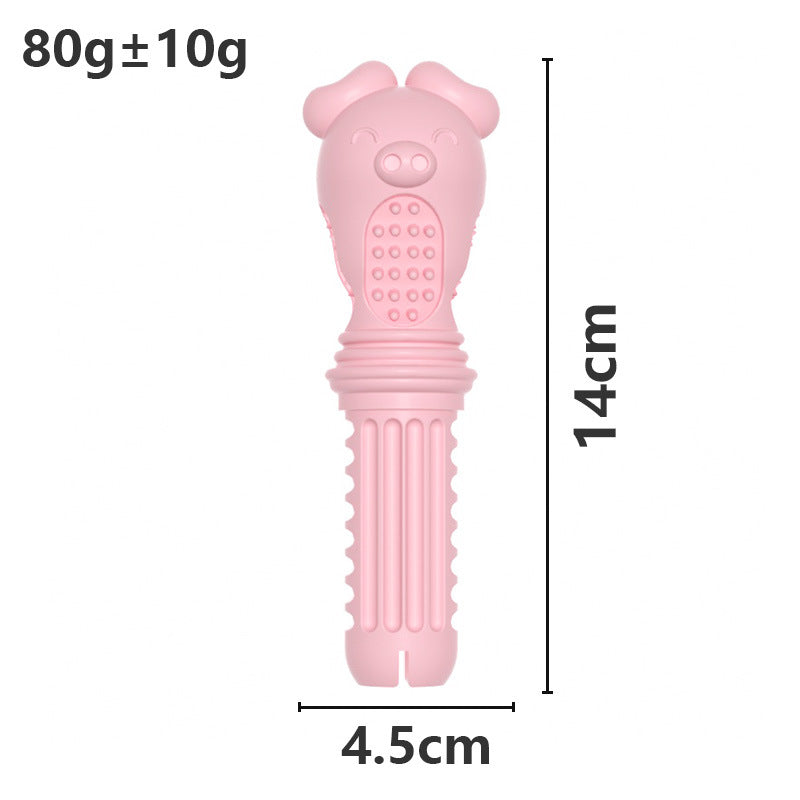 KFX-9905341 Screwdriver Type Dog Toy in Gentleman Blue, Cherry Blossom Powder, and Avocado Green - Large TPR Teething Toy