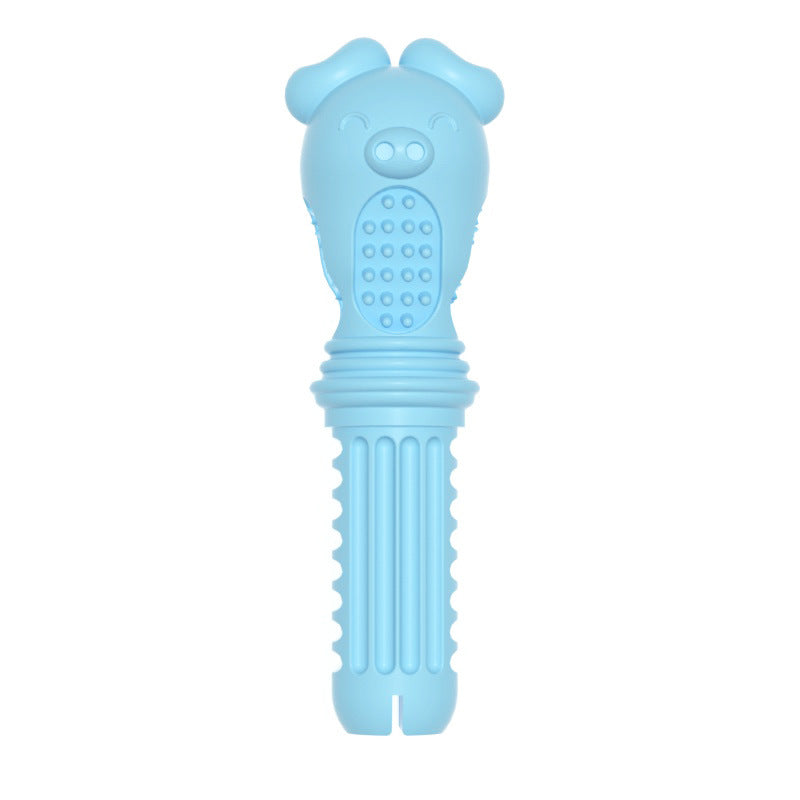 KFX-9905341 Screwdriver Type Dog Toy in Gentleman Blue, Cherry Blossom Powder, and Avocado Green - Large TPR Teething Toy