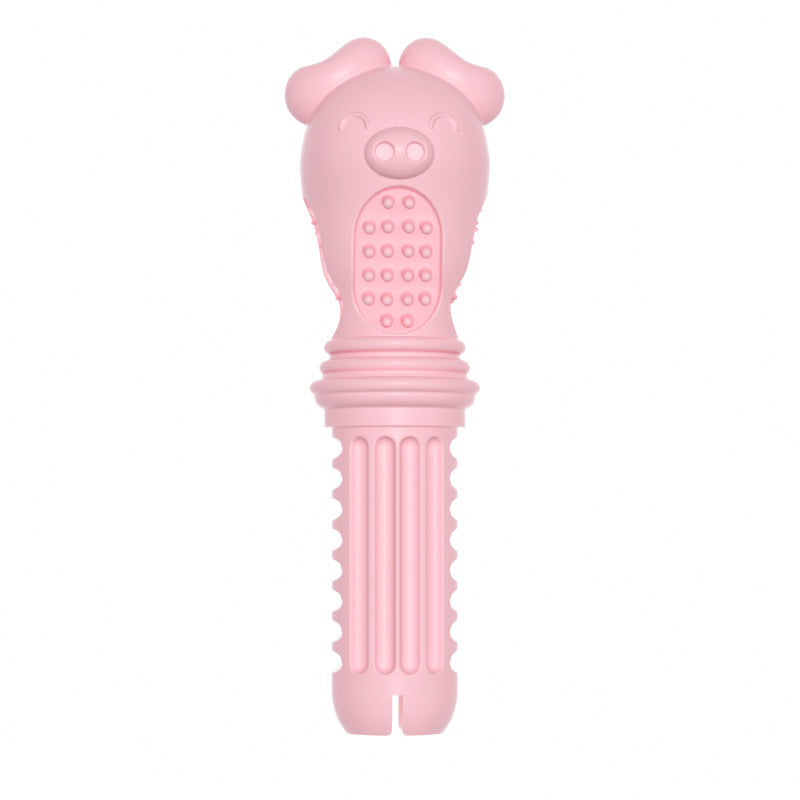 KFX-9905341 Screwdriver Type Dog Toy in Gentleman Blue, Cherry Blossom Powder, and Avocado Green - Large TPR Teething Toy