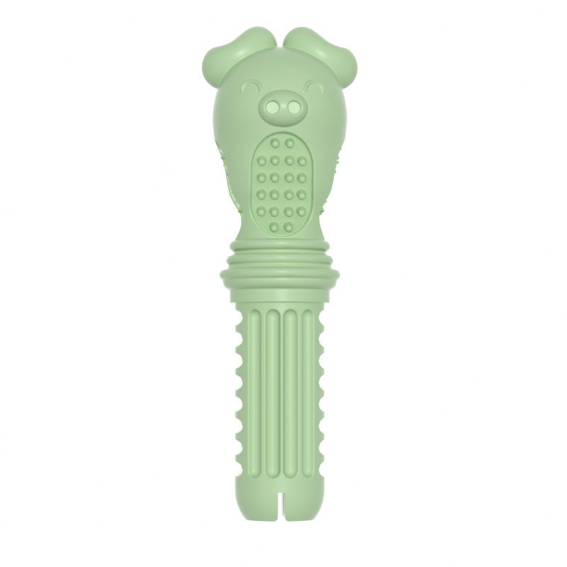 KFX-9905341 Screwdriver Type Dog Toy in Gentleman Blue, Cherry Blossom Powder, and Avocado Green - Large TPR Teething Toy