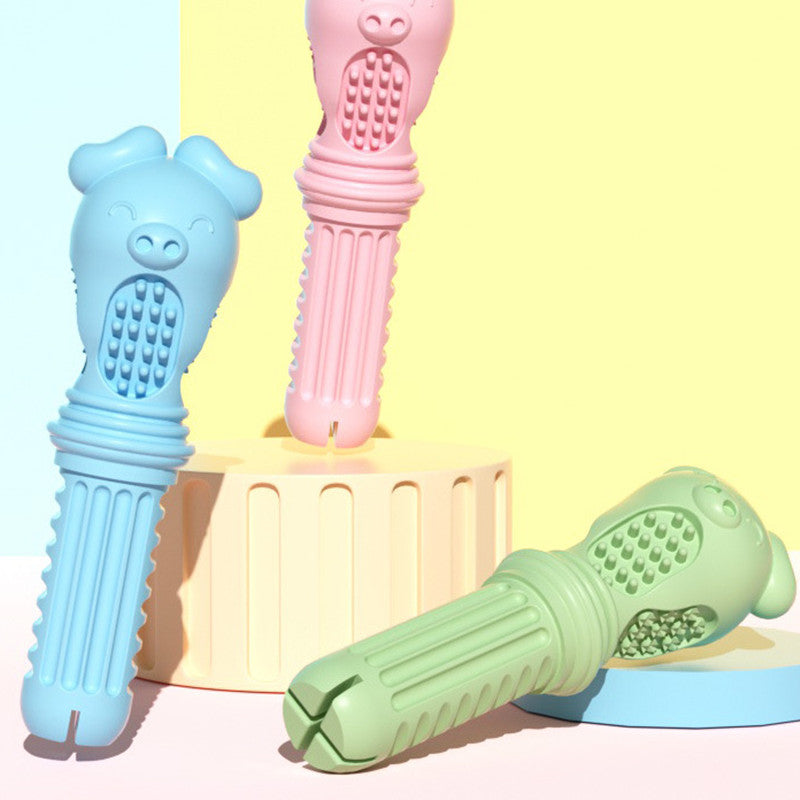 KFX-9905341 Screwdriver Type Dog Toy in Gentleman Blue, Cherry Blossom Powder, and Avocado Green - Large TPR Teething Toy