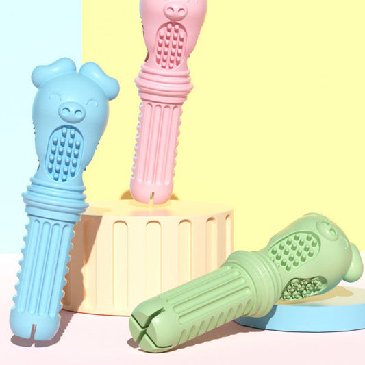 KFX-9905341 Screwdriver Type Dog Toy in Gentleman Blue, Cherry Blossom Powder, and Avocado Green - Large TPR Teething Toy