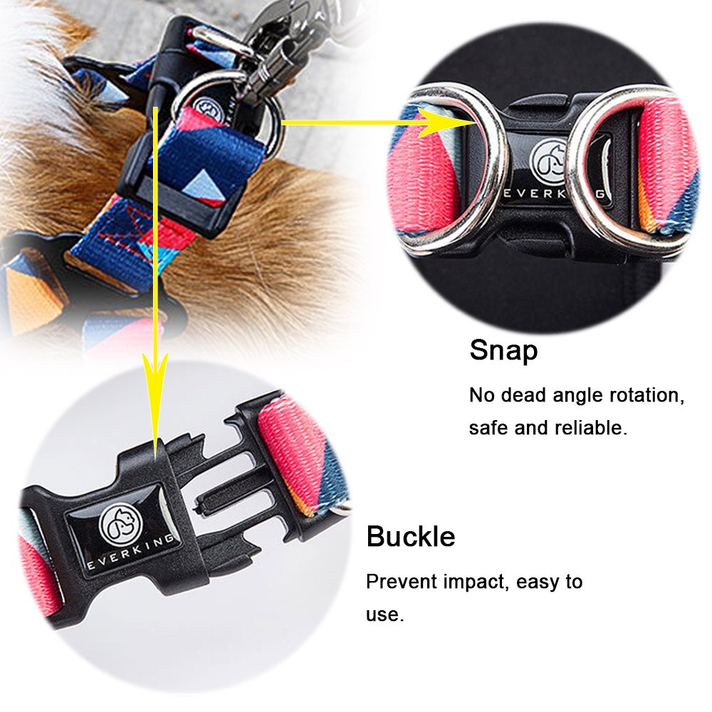 KFX-9905981 Comfortable Nylon Chest Harness for Medium and Large Dogs with Adjustable Traction and Padded Design