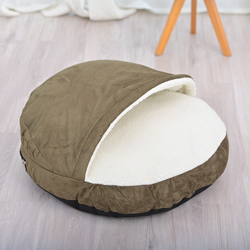 KFX-9906749 Removable and Washable Dog Kennel in Brown and Gray - Available in Small and Medium Sizes