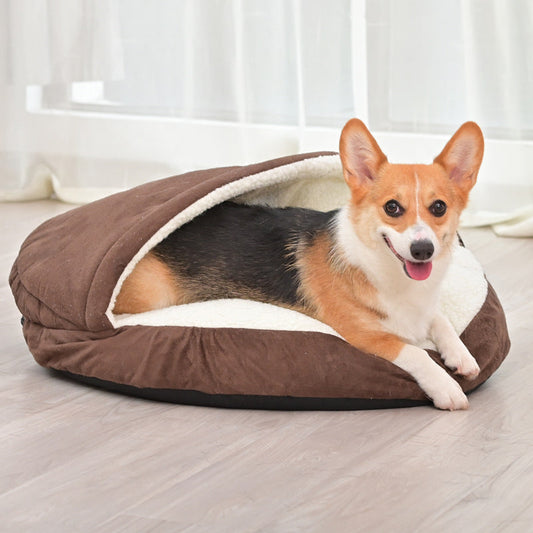 KFX-9906749 Removable and Washable Dog Kennel in Brown and Gray - Available in Small and Medium Sizes