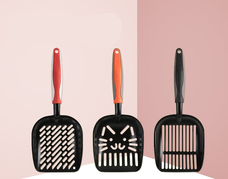 KFX-9908285 Extra Large Black Coated Aluminum Alloy Cat Litter Shovel with Various Hole Types for Efficient Cleaning