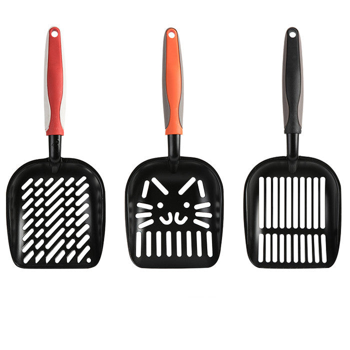 KFX-9908285 Extra Large Black Coated Aluminum Alloy Cat Litter Shovel with Various Hole Types for Efficient Cleaning