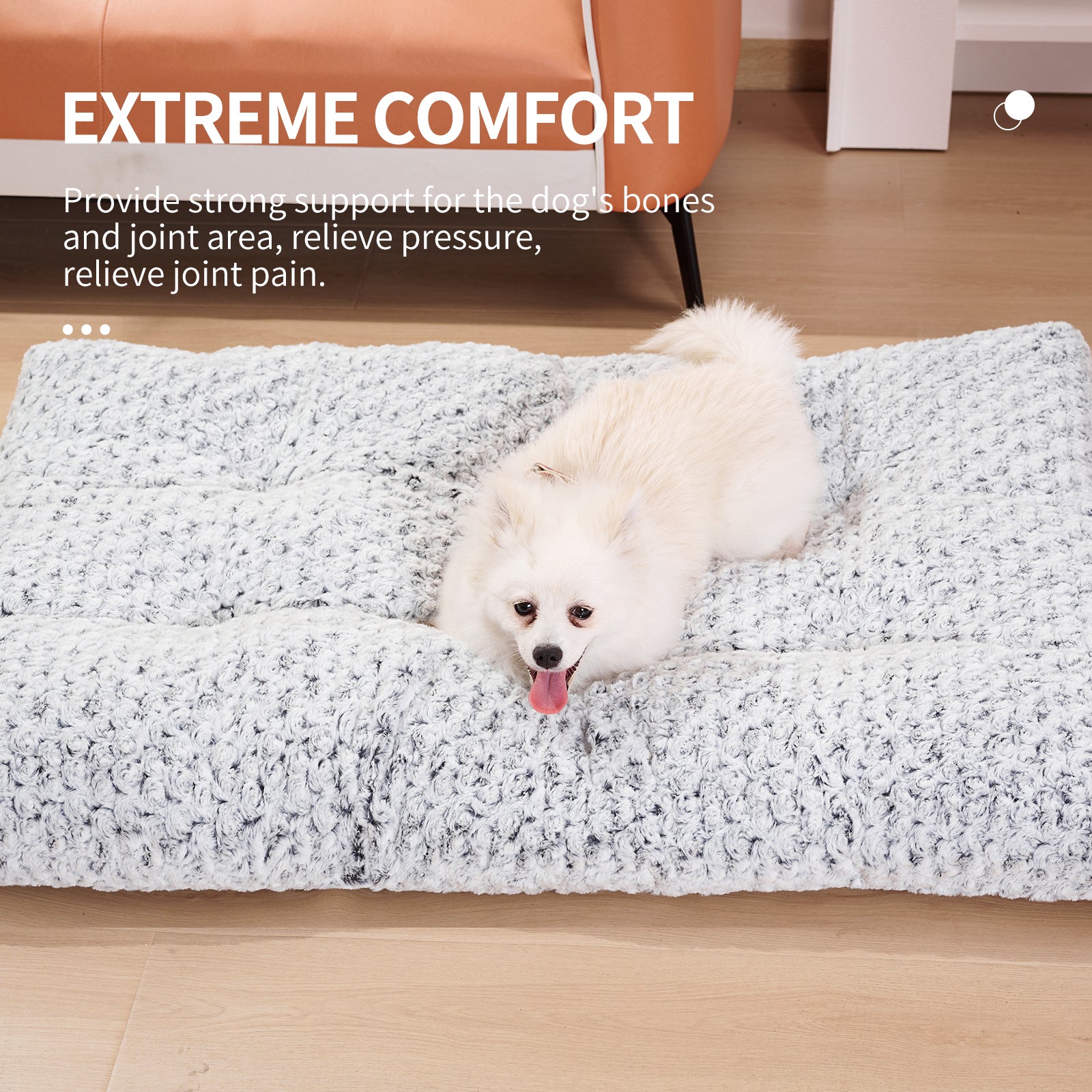 KFX-9909949 Thickened Rose Velvet Dog Bed Mat - Soft, Fluffy, and Washable Pet Kennel