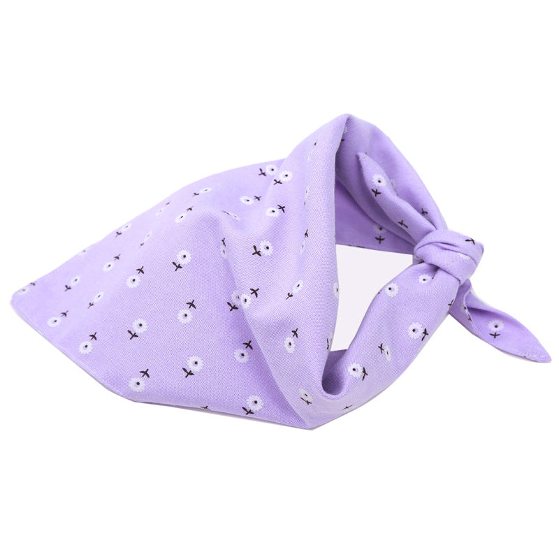 KFX-9910077 Cotton Triangle Dog Scarf - Adjustable Size Pet Saliva Towel for Stylish Comfort