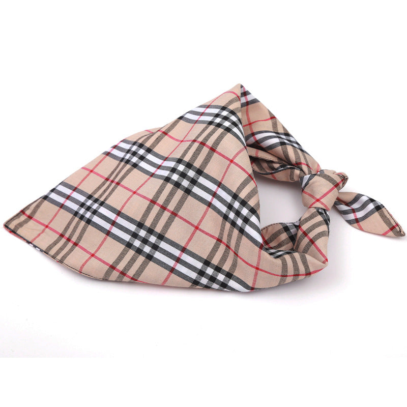 KFX-9910077 Cotton Triangle Dog Scarf - Adjustable Size Pet Saliva Towel for Stylish Comfort