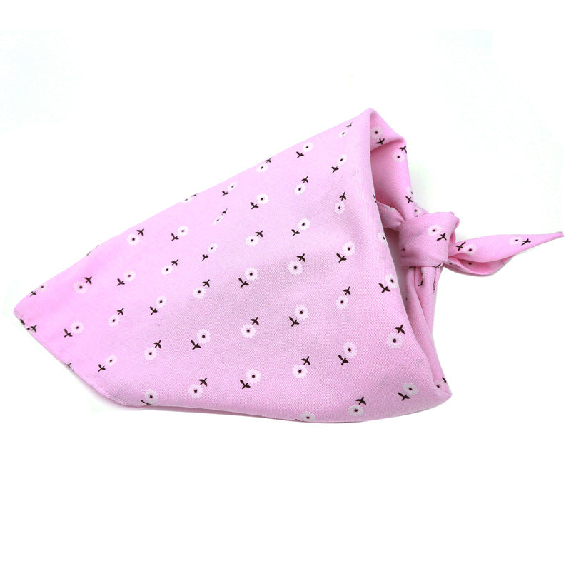 KFX-9910077 Cotton Triangle Dog Scarf - Adjustable Size Pet Saliva Towel for Stylish Comfort