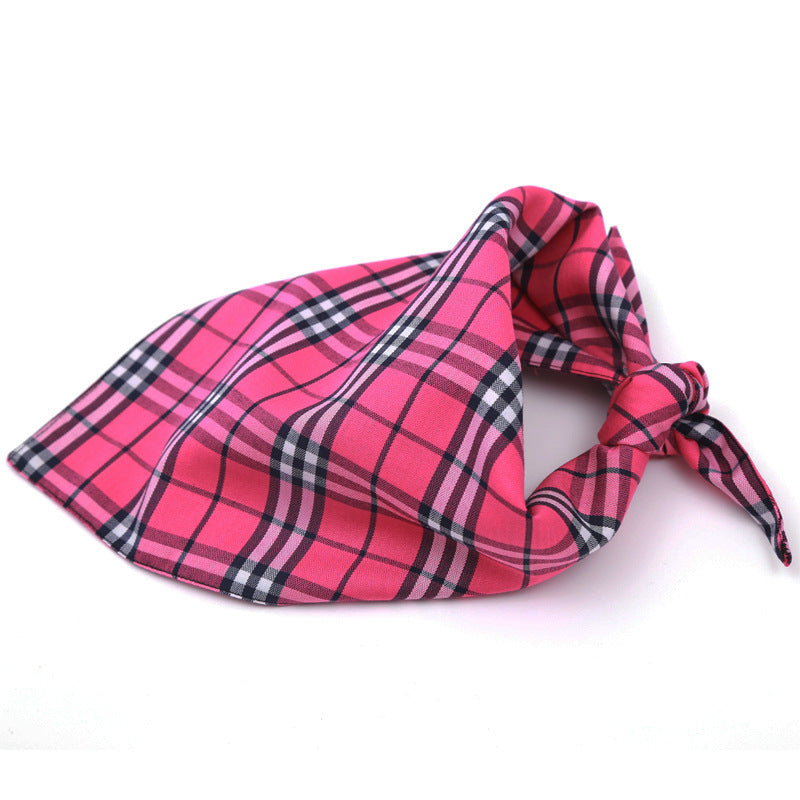 KFX-9910077 Cotton Triangle Dog Scarf - Adjustable Size Pet Saliva Towel for Stylish Comfort