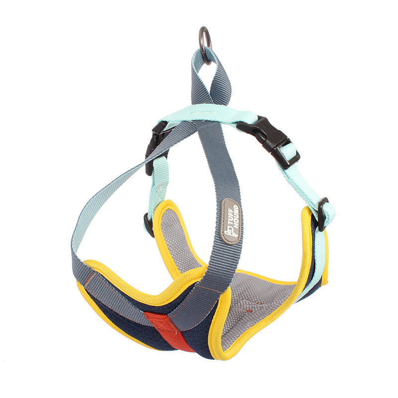 KFX-9911741 Adjustable Dog Chest Strap in Gray, Pink, Green, and Dark Blue - Available Sizes XS to XL