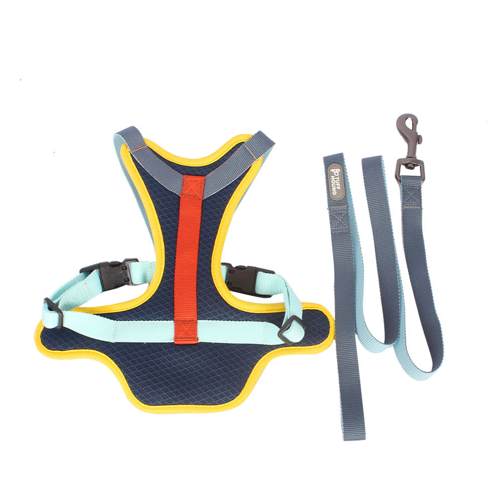 KFX-9911741 Adjustable Dog Chest Strap in Gray, Pink, Green, and Dark Blue - Available Sizes XS to XL