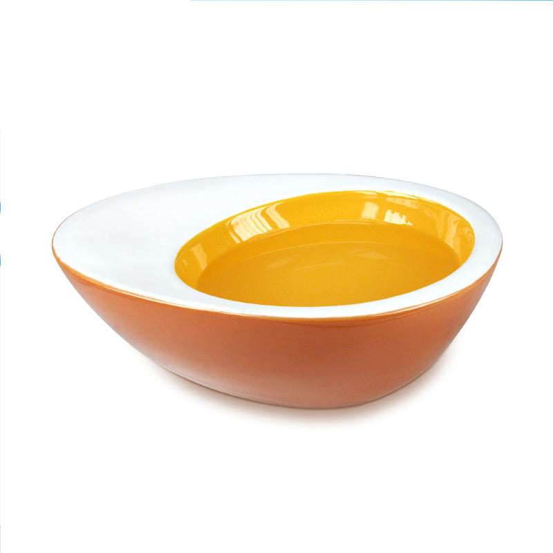 KFX-9912637 Medium Ceramic Pet Bowl - Egg Design, 25x18x8CM