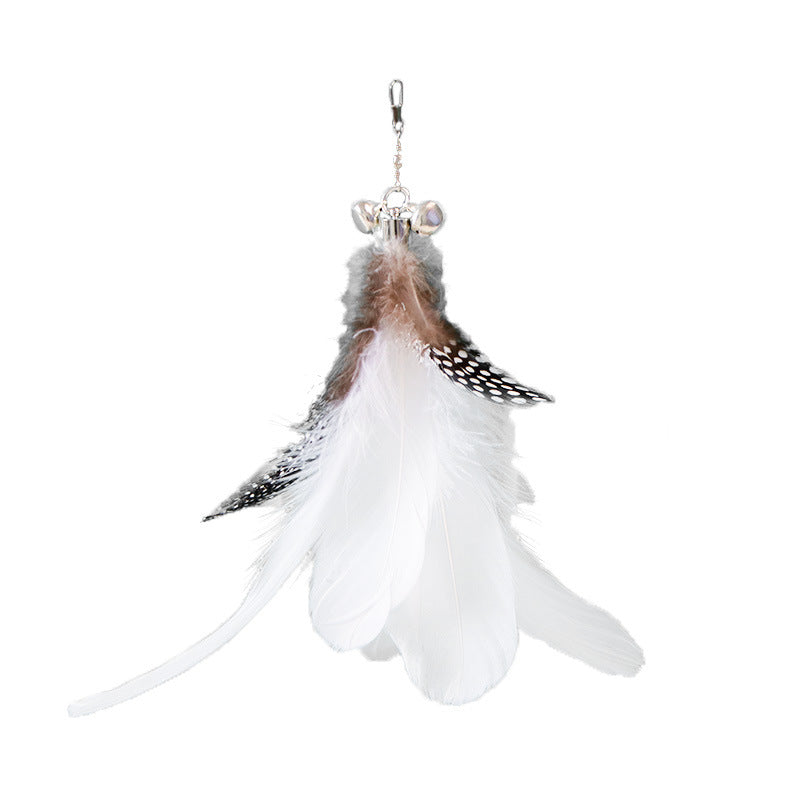 KFX-9913277 Extendable 180cm Cat Toy Stick with Feather Replacement Head and Bells