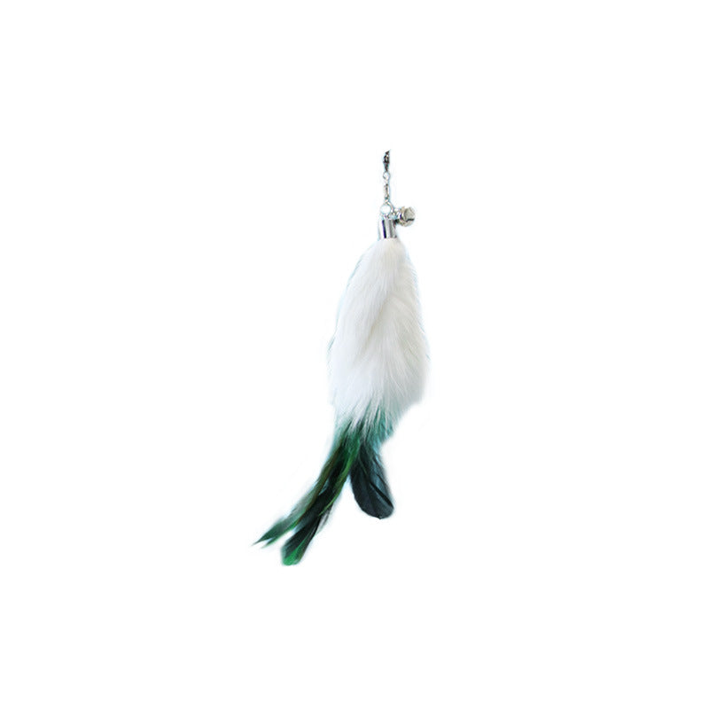 KFX-9913277 Extendable 180cm Cat Toy Stick with Feather Replacement Head and Bells