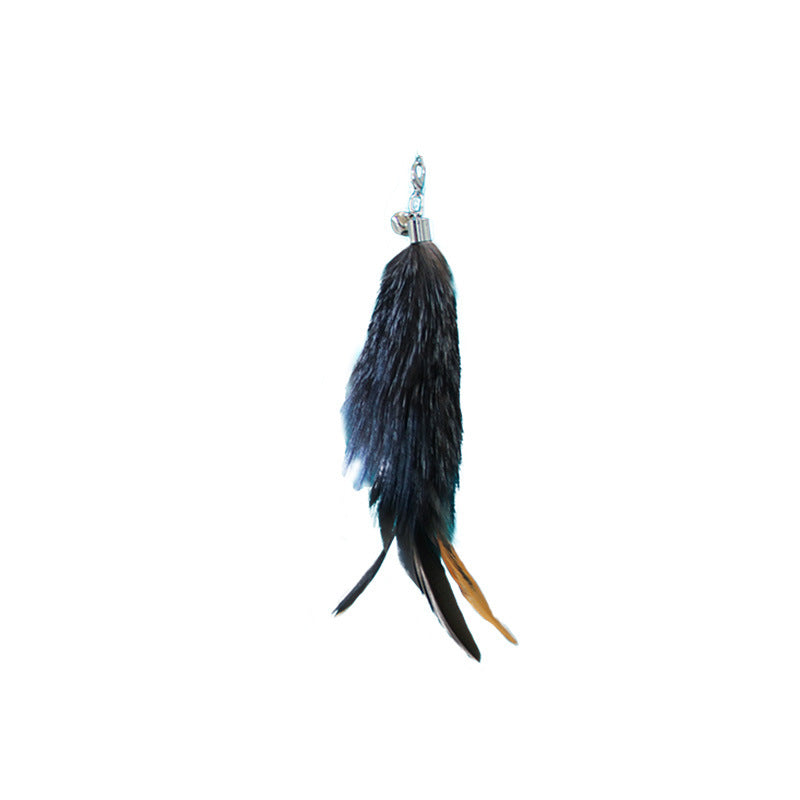 KFX-9913277 Extendable 180cm Cat Toy Stick with Feather Replacement Head and Bells