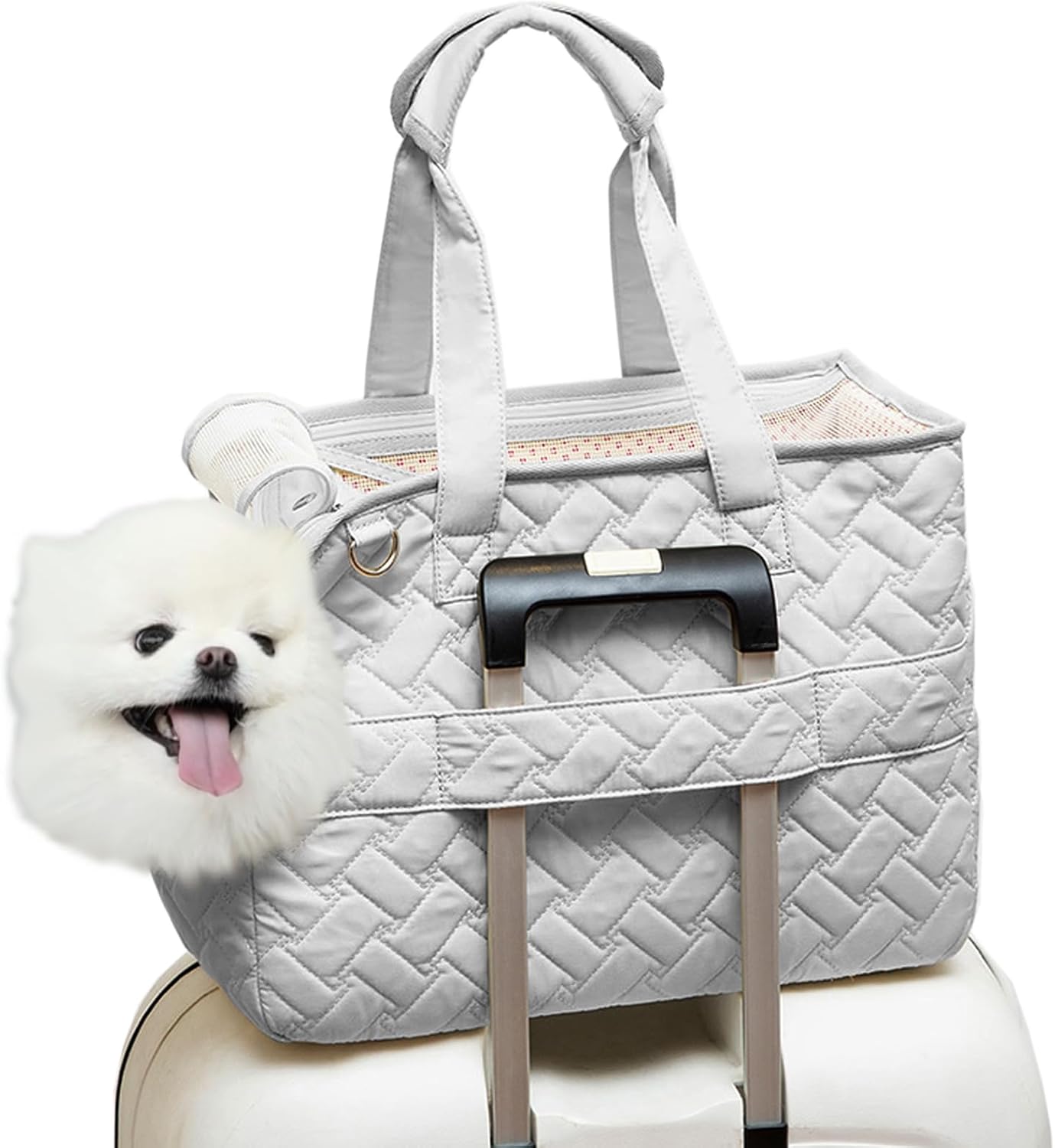 KFX-9915709 Breathable Pet Carrier Tote for Small Dogs and Cats with Soft Cushion and Multiple Pockets, Ideal for Travel and Outdoor Use