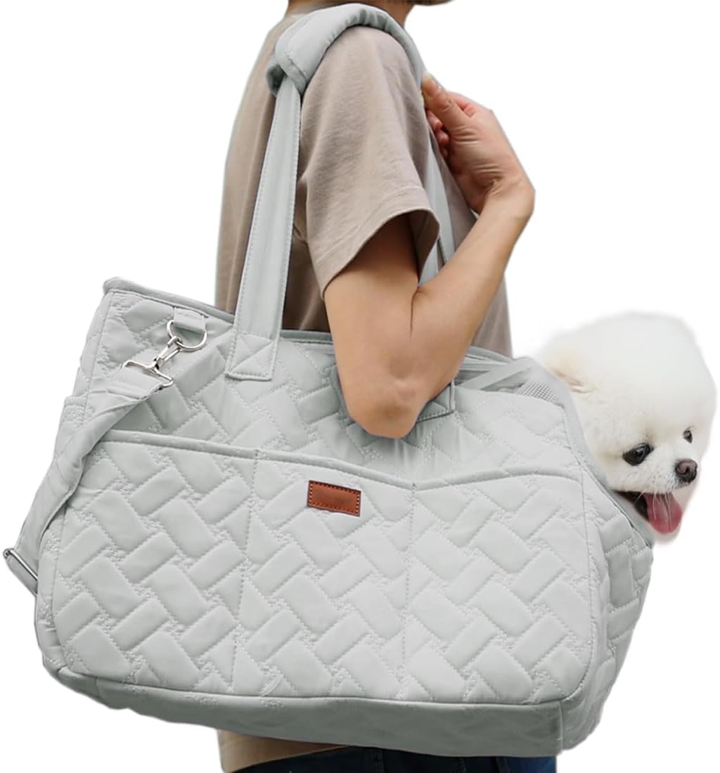 KFX-9915709 Breathable Pet Carrier Tote for Small Dogs and Cats with Soft Cushion and Multiple Pockets, Ideal for Travel and Outdoor Use