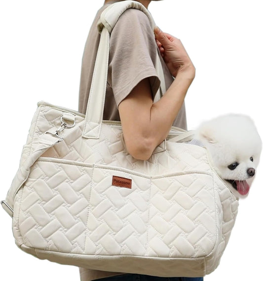 KFX-9915709 Breathable Pet Carrier Tote for Small Dogs and Cats with Soft Cushion and Multiple Pockets, Ideal for Travel and Outdoor Use