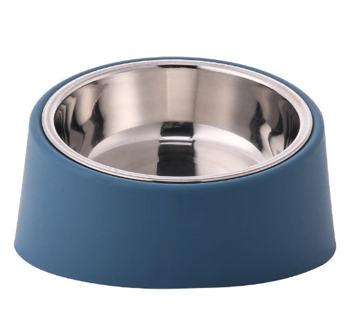 KFX-9918397 Plus-sized Deep Pet Bowl with Neck Protection Design - Available in Various Colors and Stainless Steel Options