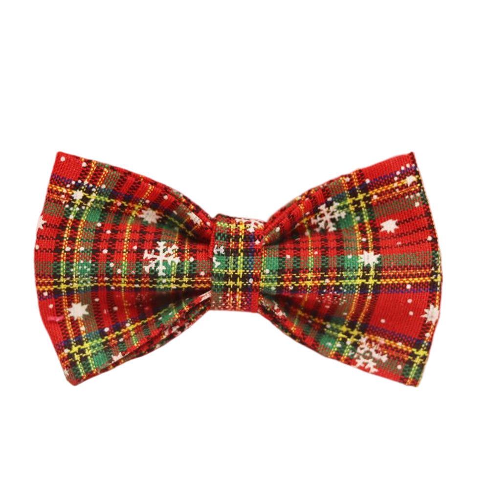 KFX-9919677 Red Snowflake Christmas Pet Collar and Leash Set with Bow and Flowers