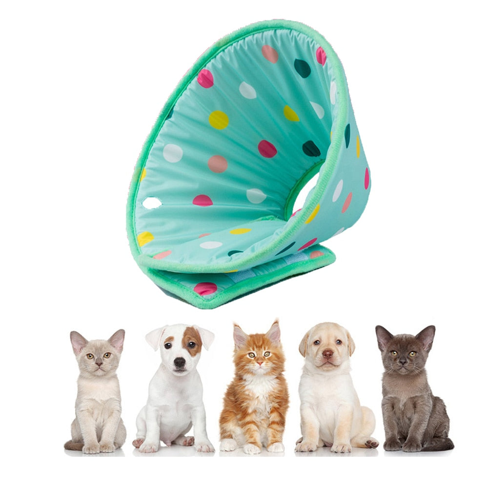 KFX-9920189 Light Blue Anti-Lick and Scratch Protection Ring for Pets - Durable Polyester Collar Accessory