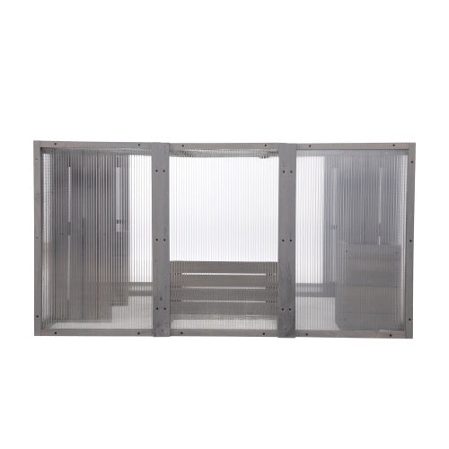 KFX-9921853 Spacious Grey Cat Cage with Outdoor Sun Roof and Elevated Platforms
