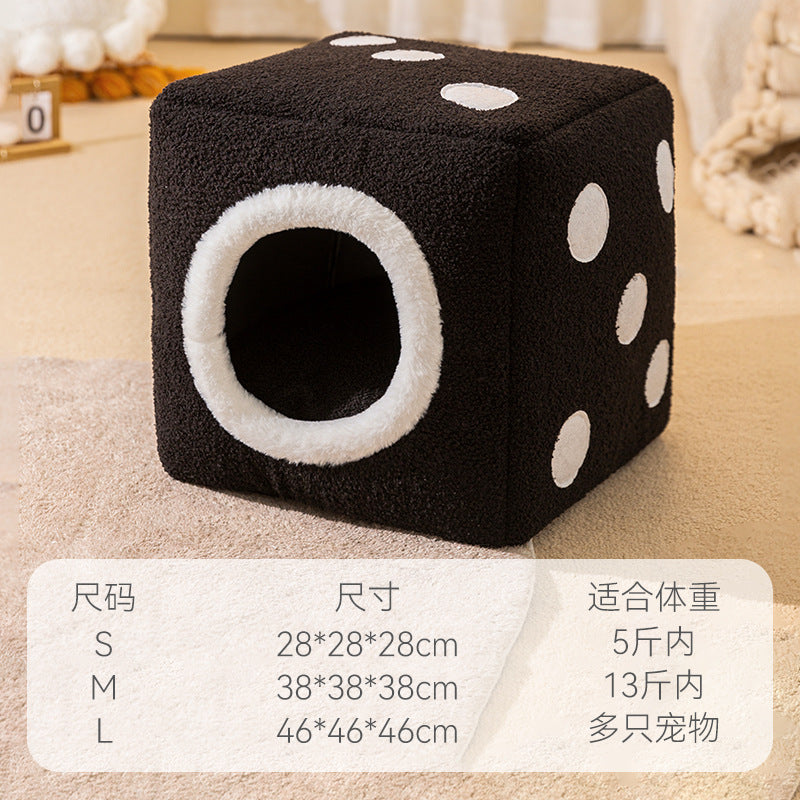 KFX-9924029 Cozy Teddy Plush Dog Kennel for Autumn and Winter - Small to Large Sizes Available