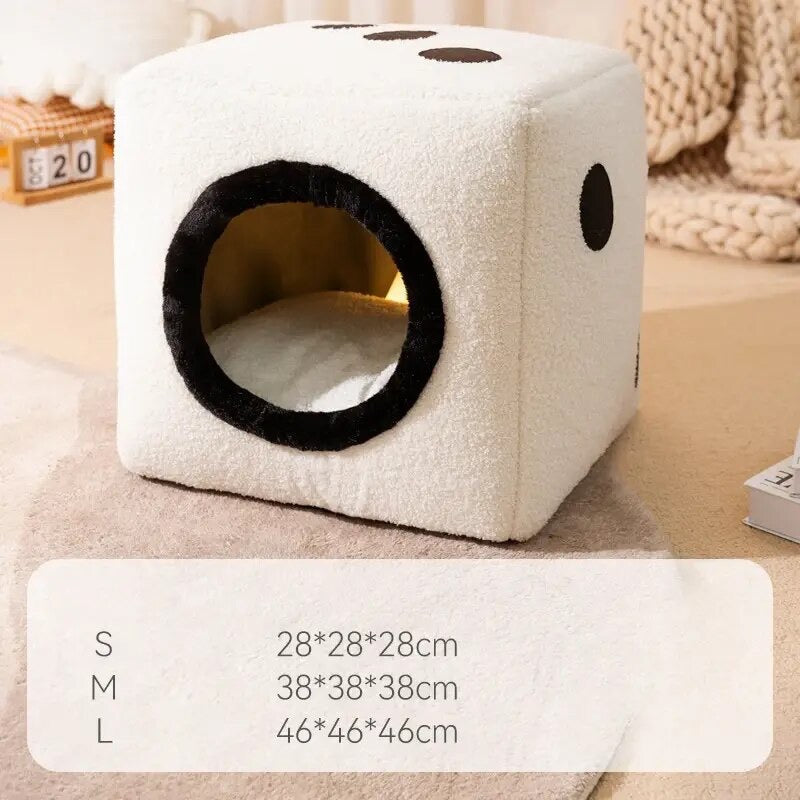 KFX-9924029 Cozy Teddy Plush Dog Kennel for Autumn and Winter - Small to Large Sizes Available