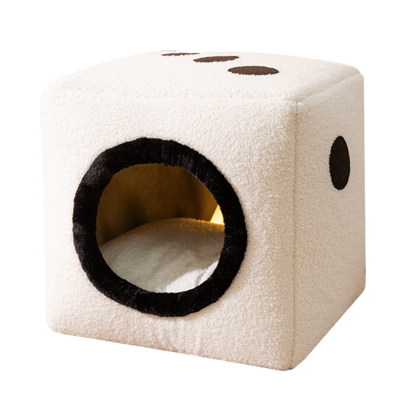 KFX-9924029 Cozy Teddy Plush Dog Kennel for Autumn and Winter - Small to Large Sizes Available