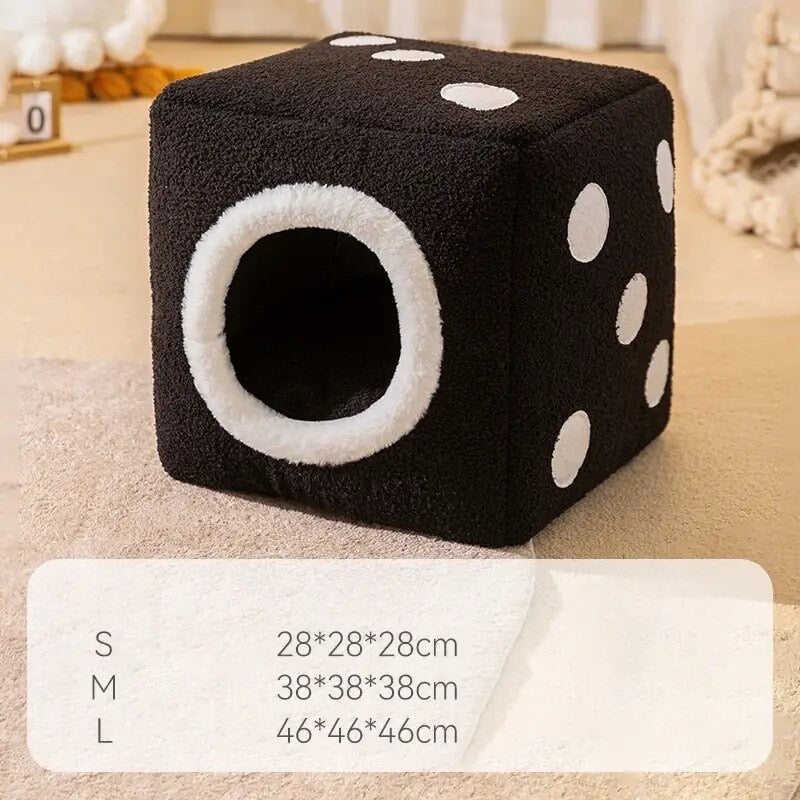 KFX-9924029 Cozy Teddy Plush Dog Kennel for Autumn and Winter - Small to Large Sizes Available