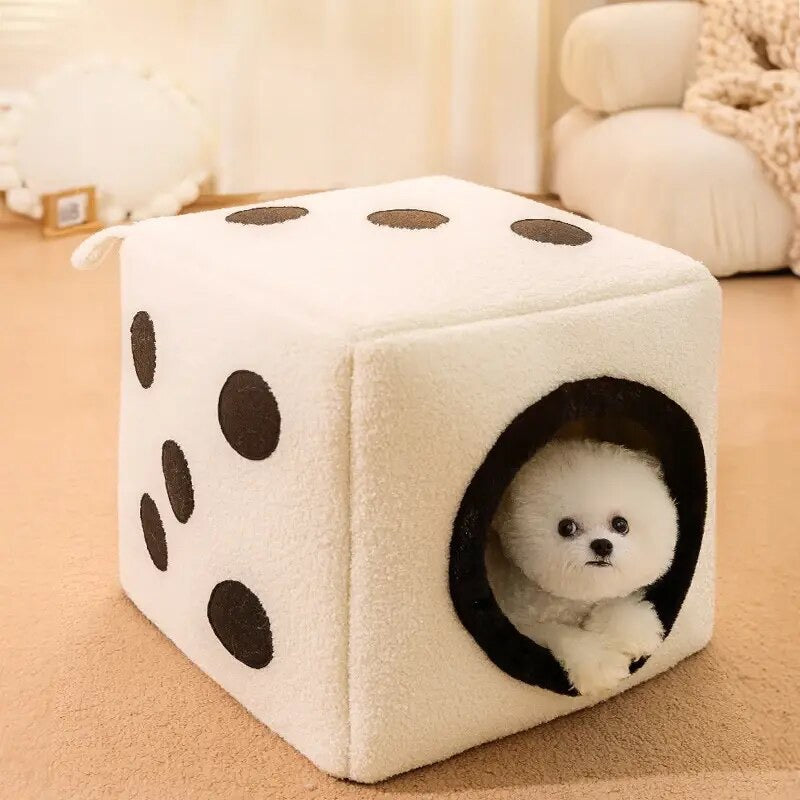 KFX-9924029 Cozy Teddy Plush Dog Kennel for Autumn and Winter - Small to Large Sizes Available