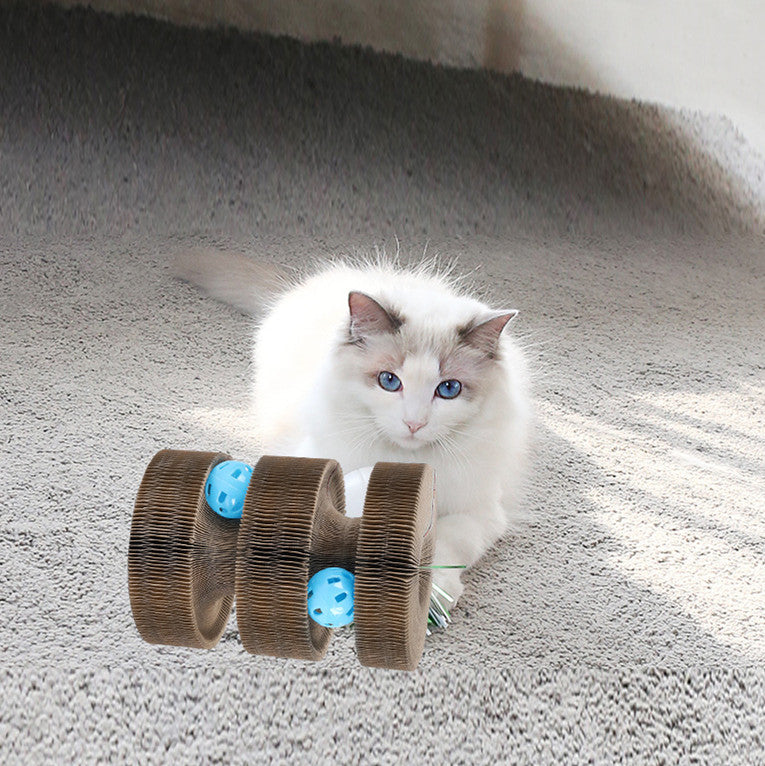 KFX-9924157 Magic Accordion Cat Scratch Board with Changeable Track Balls - Arch Bridge Design