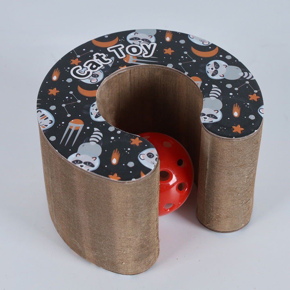 KFX-9924157 Magic Accordion Cat Scratch Board with Changeable Track Balls - Arch Bridge Design
