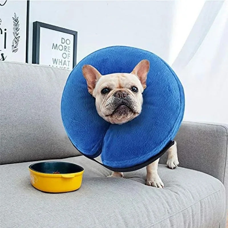 KFX-9925437 Inflatable Protective Dog Collar for Post-Surgery Recovery - Soft Cone for Small to Large Pets