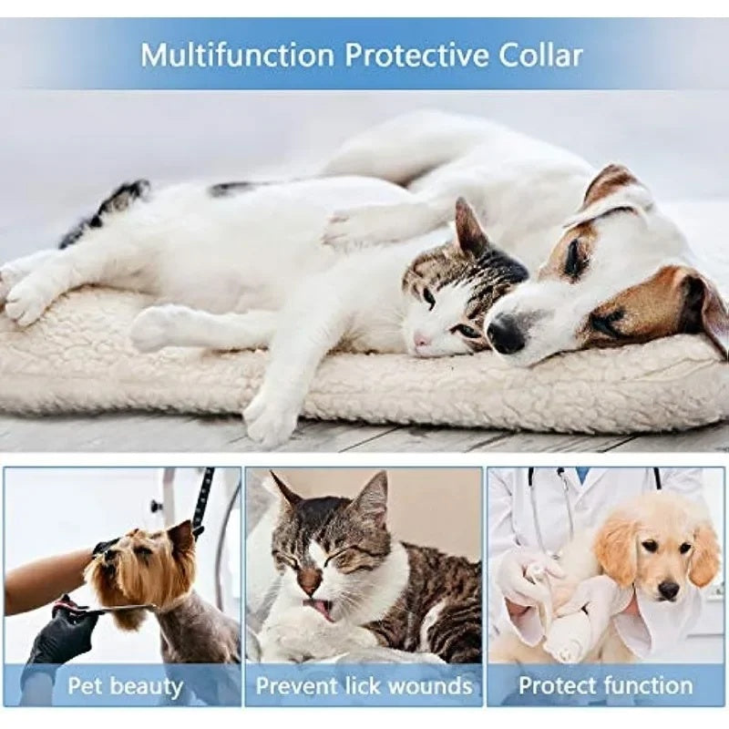 KFX-9925437 Inflatable Protective Dog Collar for Post-Surgery Recovery - Soft Cone for Small to Large Pets