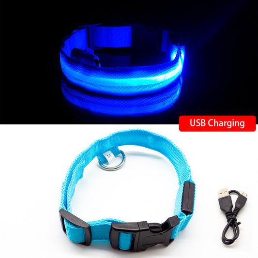 KFX-9925949 Rechargeable LED Dog Collar - Bright Colors, Various Sizes for Safety and Visibility