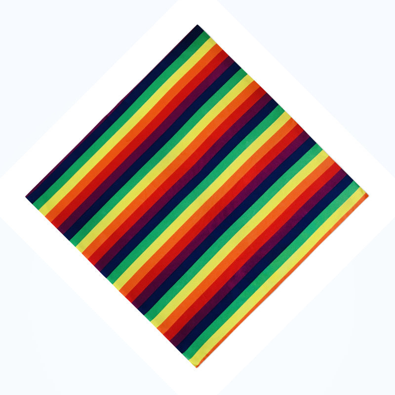 KFX-9926205 Outdoor Casual Striped Polyester Cotton Hair Ring and Square Towel Set 54x54CM