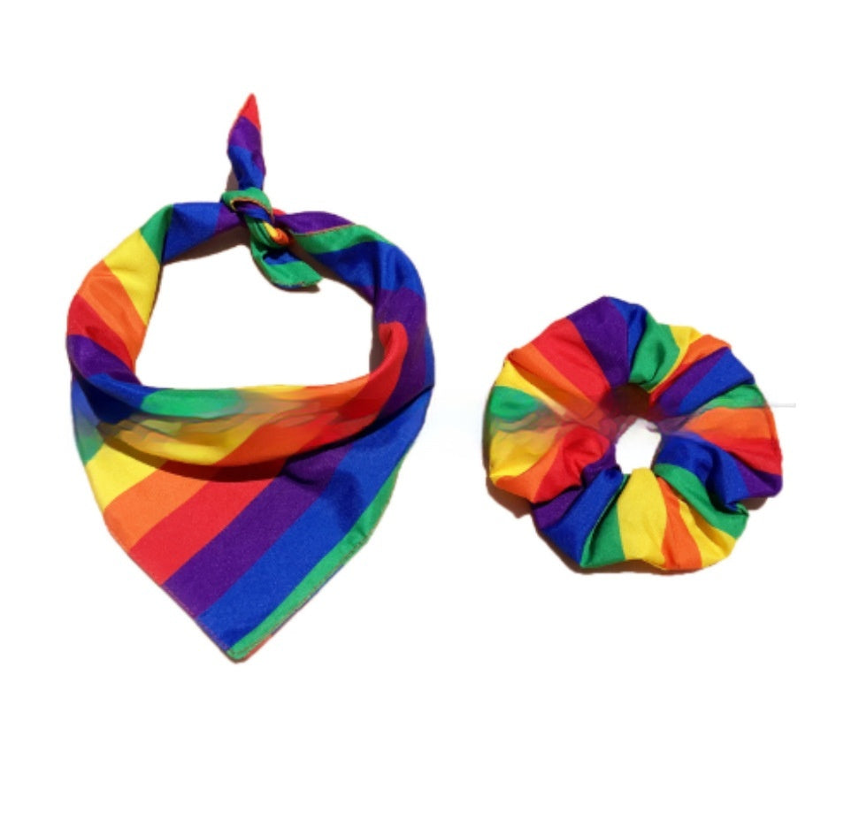 KFX-9926205 Outdoor Casual Striped Polyester Cotton Hair Ring and Square Towel Set 54x54CM